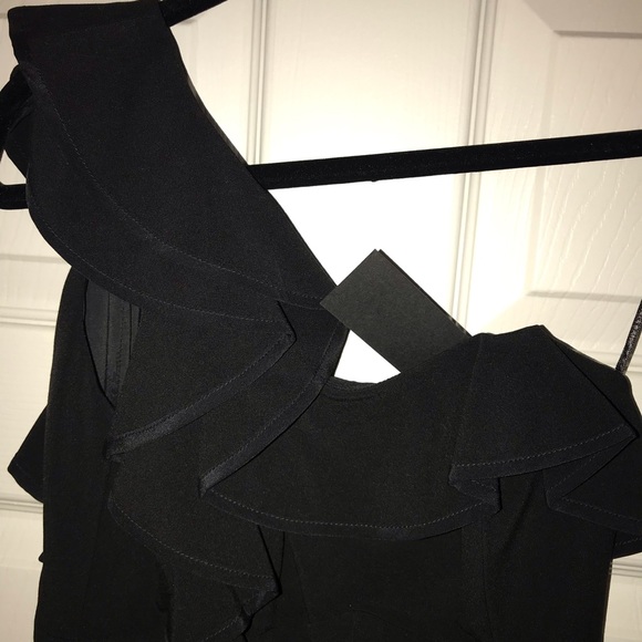 One shoulder Black Halo little black dress - Picture 2 of 7